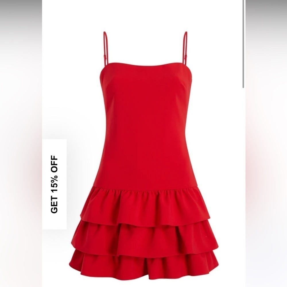 Revolve Likely NWT Amica Red Ruffle Mini Dress Size 6 - Picture 2 of 12